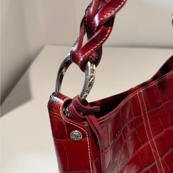 Brighton Endora red croc embossed leather shoulder bag - Picture 13 of 16